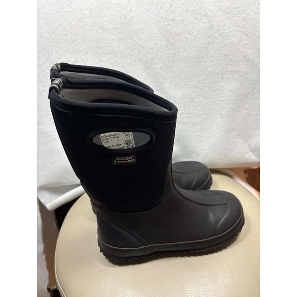 Bogs Classic High HA Waterproof Boots Youths 4 Black Good‎ Insulated Snow Rain